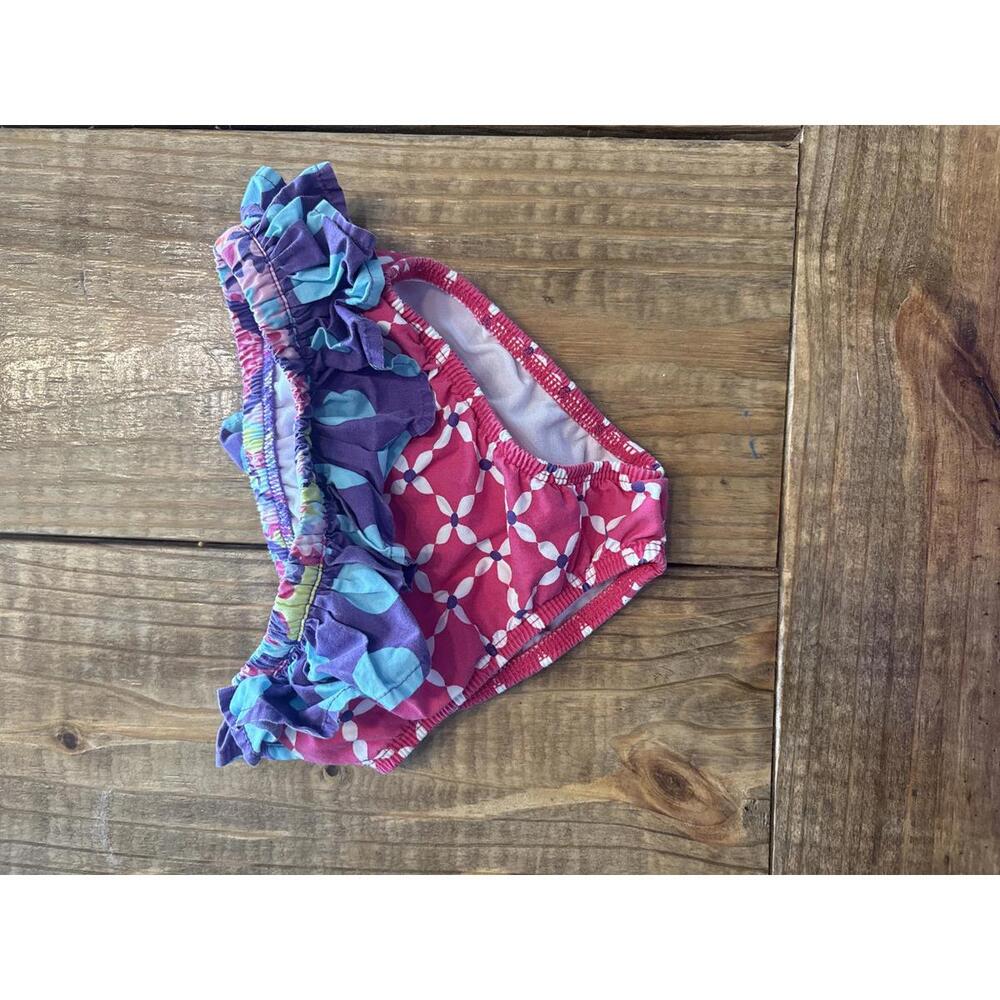 Eleanor Rose Girls' Pink and Purple Ruffled Swim Bottoms 4T Girls